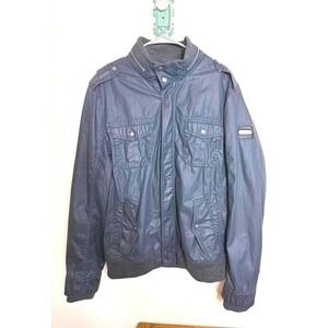 Buffalo David Bitton Men's Bomber‎ Jacket Blue Full Zip Size XL